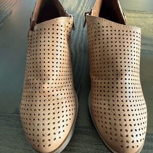 Sugar Perforated Brown Ankle Booties